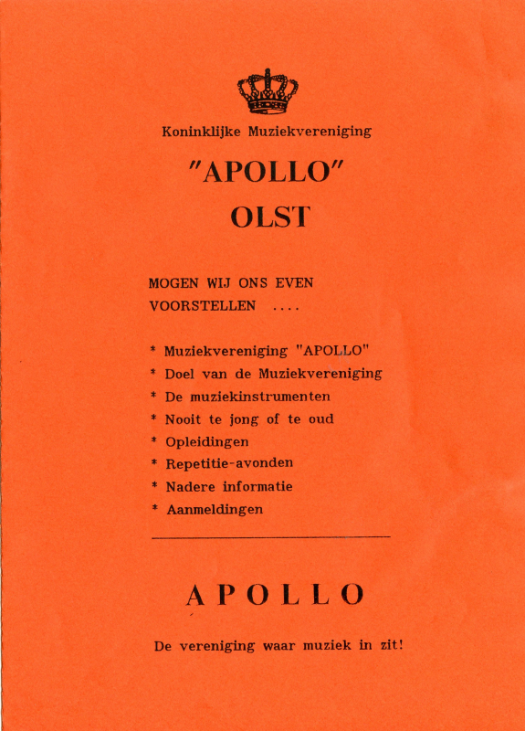 Bekijk detail van "Kennismakings-<span class="highlight">folder</span> Koninklijke Muziekvereniging Apollo Olst, 1994"