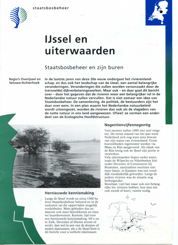 Bekijk detail van "<span class="highlight">Folder</span> Staatsbosbeheer: IJssel en uiterwaarden, Staatsbosbeheer en zijn buren, 1995"