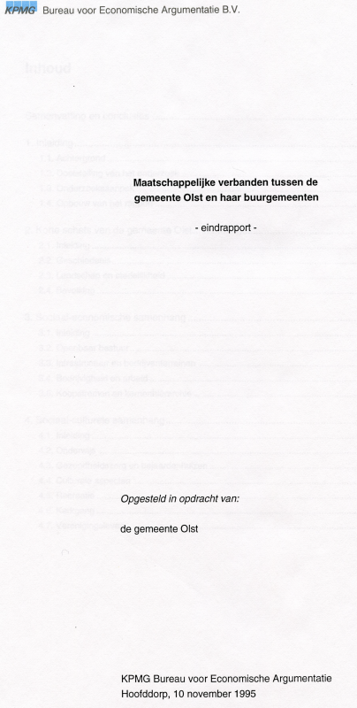 Bekijk detail van "Eindrapport onderzoek Maatschappelijke verbanden tussen de gemeente Olst en haar buurgemeenten, 1995"