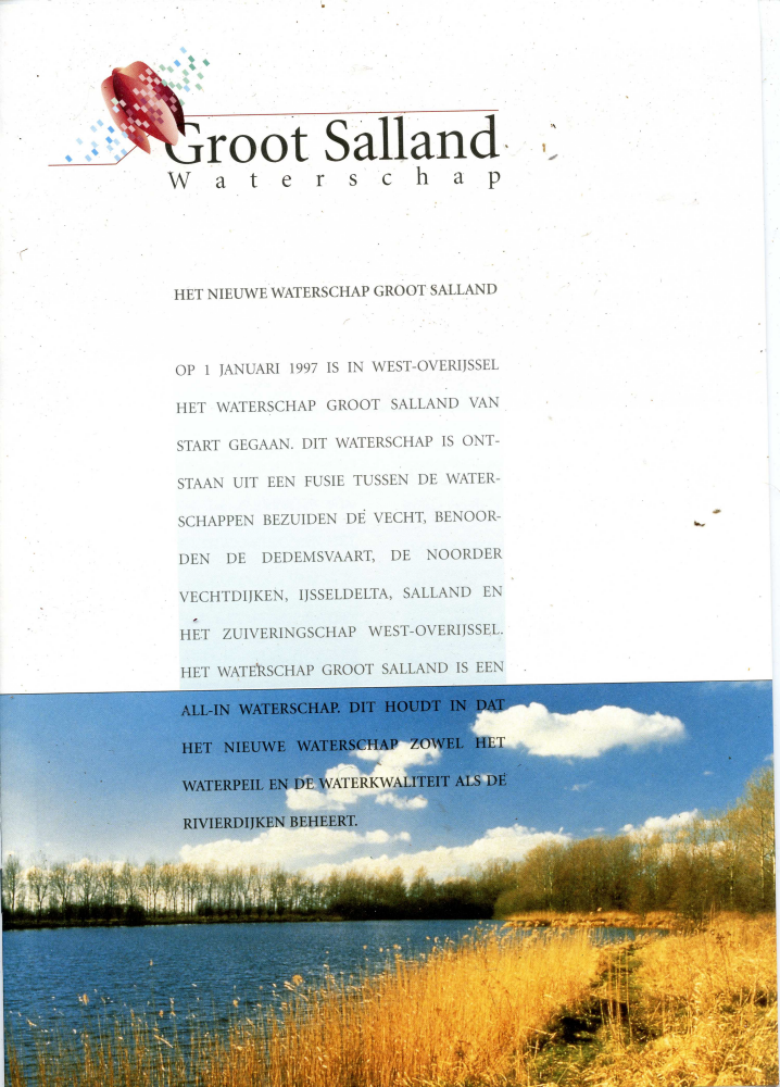 Bekijk detail van "Informatiefolder over het doen en laten van Waterschap Groot Salland, 1997"