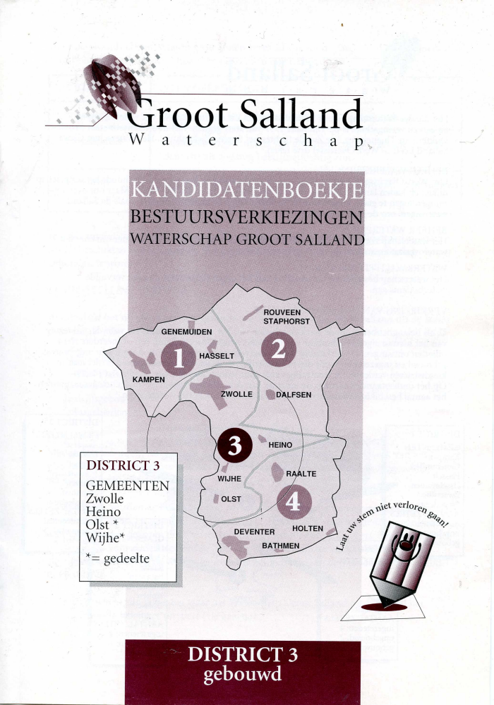 Bekijk detail van "Kandidatenlijsten voor de verkiezing van bestuur Waterschap Groot Salland, 1997"