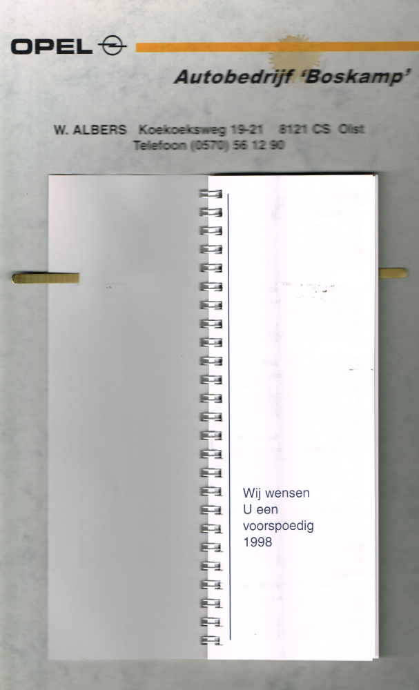 Bekijk detail van "Kalender Autobedrijf Boskamp, 1998"