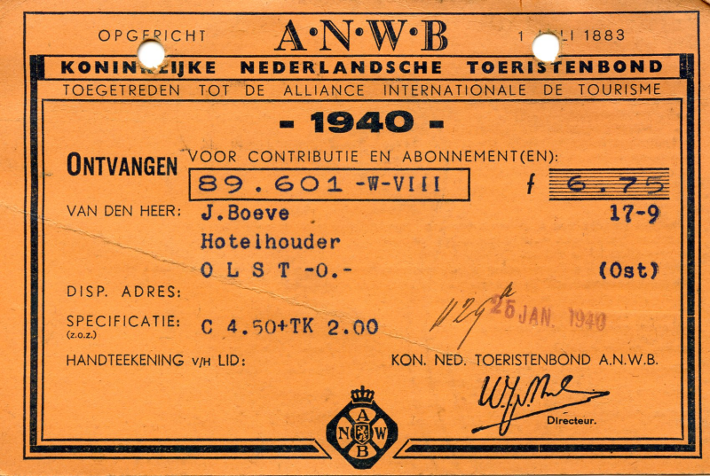 Bekijk detail van "Contract cafe Boeve - A.N.W.B. van Logement naar Bondshotel, 1940 - 1950"