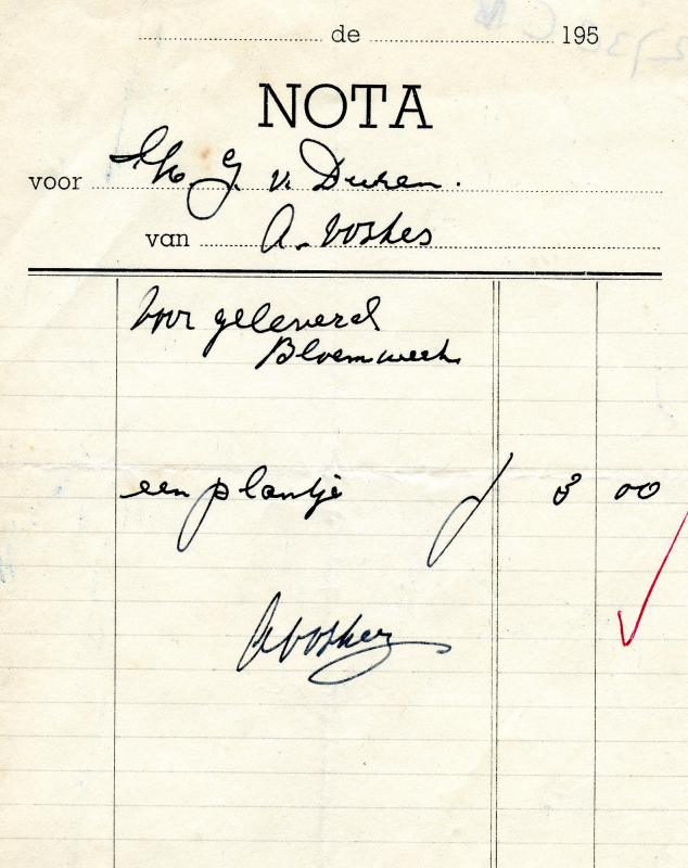 Bekijk detail van "Nota voor H.J. van Duren, 195?"