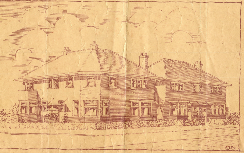 Bekijk detail van "Tekening hoekwoningen Dekkerlaan - Schamhartstraat, 1933"