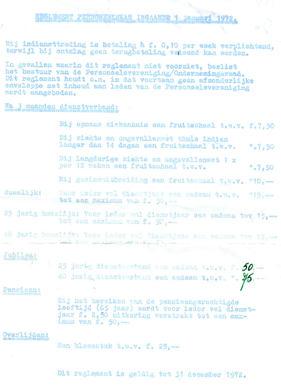 Bekijk detail van "Reglement personeelskas Zendijk's Vleeswaren- en conservenfabriek, ingaande 1 januari 1972"