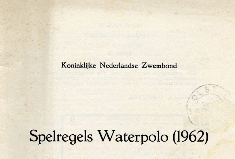 Bekijk detail van "Spelregels waterpolo, 1962"