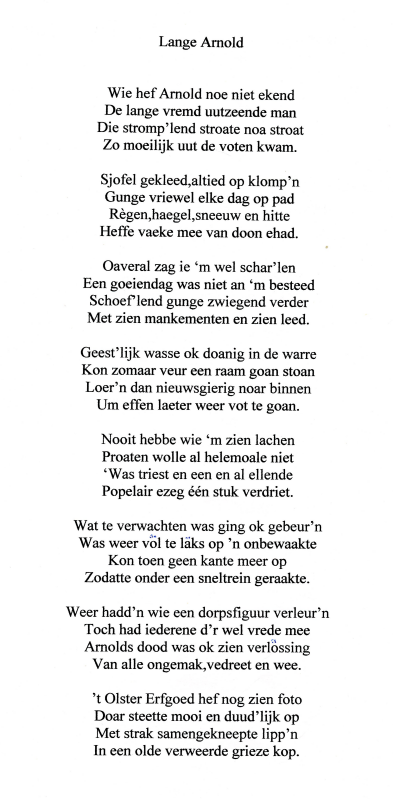 Bekijk detail van "Gedicht Lange Arnold"