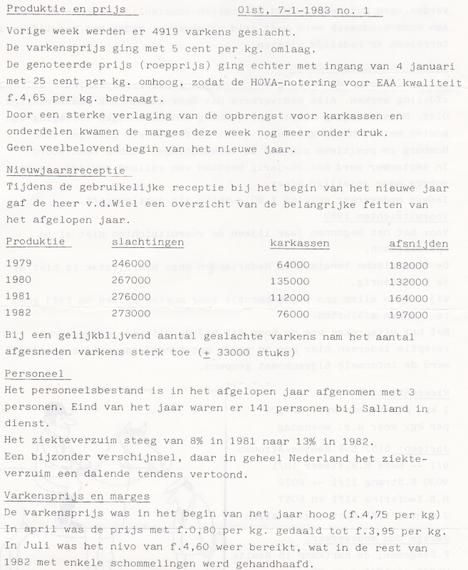 Bekijk detail van "Gedeelte jaargang weeknieuws Salland BV. Olst, 1983"