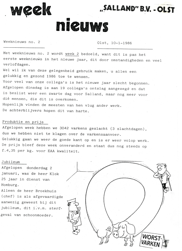 Bekijk detail van "Weeknieuws Salland BV. Olst nr. 2, 1986"