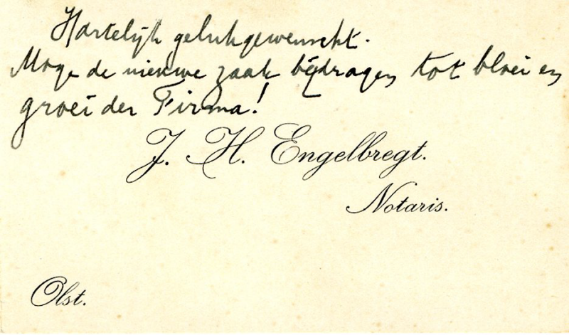 Bekijk detail van "Visitekaartje: J.H. Engelbregt, notaris, 1934"