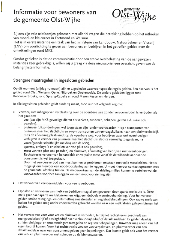 Bekijk detail van "Informatie voor bewoners van de gemeente Olst-Wijhe,  2001"