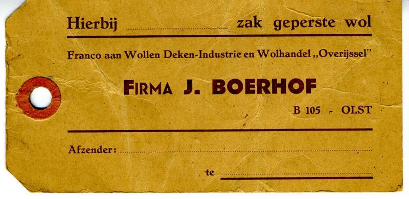 Bekijk detail van "Label Firma J. Boerhof B105 - <span class="highlight">Olst</span>"