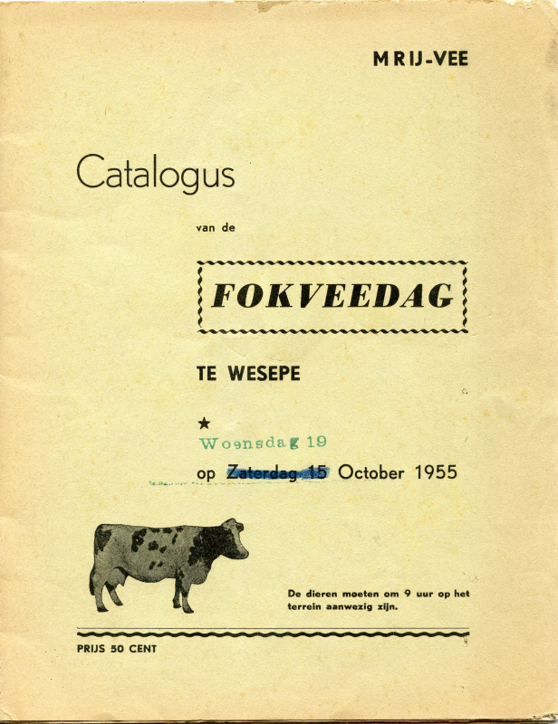 Bekijk detail van "Catalogus Fokveedag Wesepe,  1955"