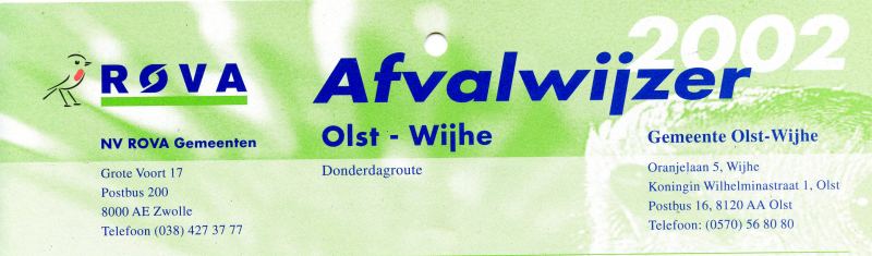 Bekijk detail van "ROVA afvalwijzer Olst-Wijhe, 2002"