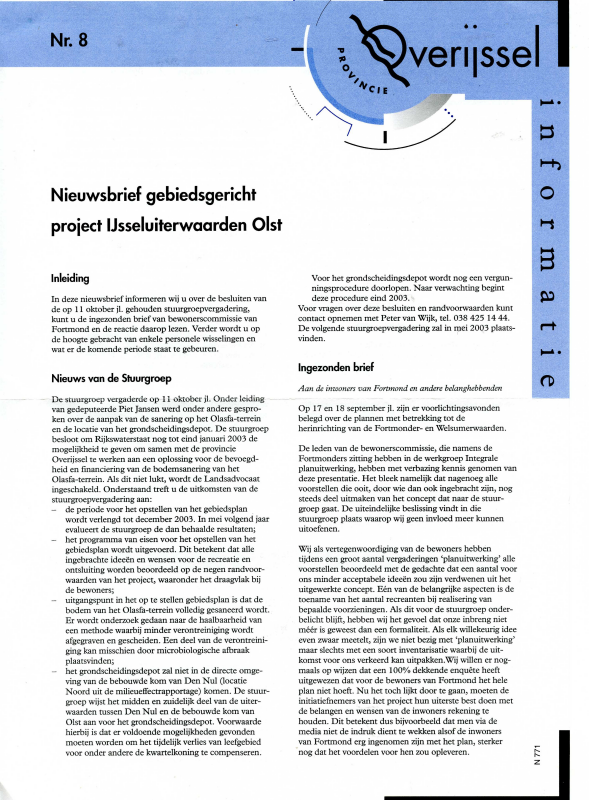 Bekijk detail van "Nieuwsbrief gebiedsgericht project IJsseluiterwaarden Olst, 2002"