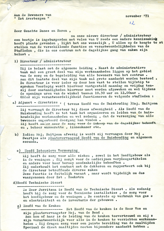 Bekijk detail van "Toespraak aan de bewoners van Het Averbergen, 1971."