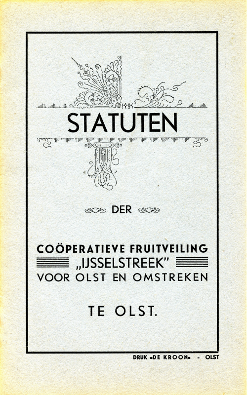 Bekijk detail van "Statuten der Coöperatieve  Fruitveiling Olst en Omstreken IJsselstreek, 1929?"