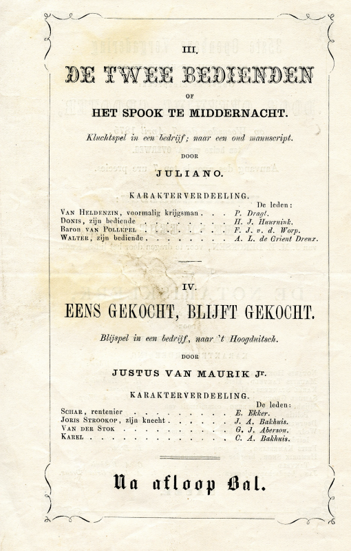 Bekijk detail van "Programma 35ste Openbare Vergadering van Rederijkerskamer te Olst, 1875"