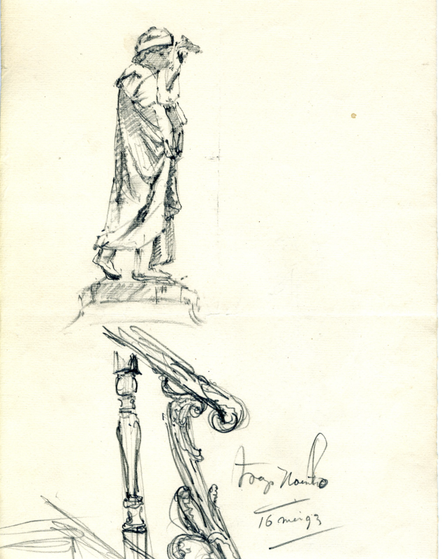 Bekijk detail van "Tekeningen voor wandversieringen na de verbouwing Groot Hoenlo, 1893"
