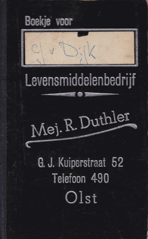Bekijk detail van "Winkelboekje: Levensmiddelenbedrijf Mej. R. Duthler, 1961"