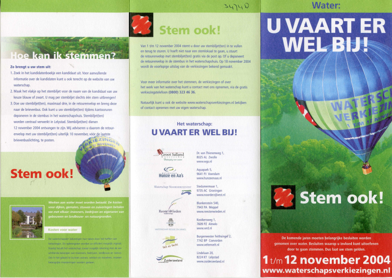 Bekijk detail van "Info-folder verkiezingen Waterschap Groot Salland , 2004."