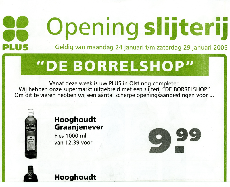 Bekijk detail van "<span class="highlight">Folder</span> Plus: Opening slijterij 'De Borrelshop', 2005"