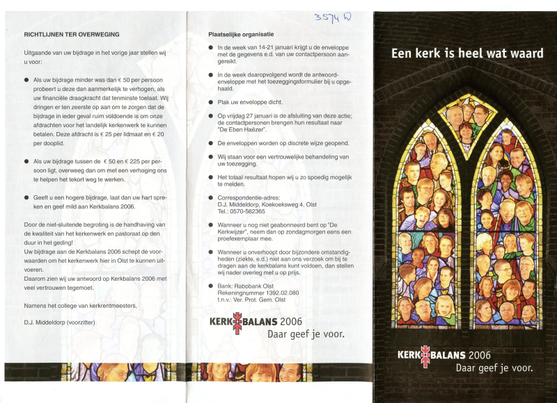 Bekijk detail van "Folder Kerkbalans Protestantse Gemeente Olst, 2006"