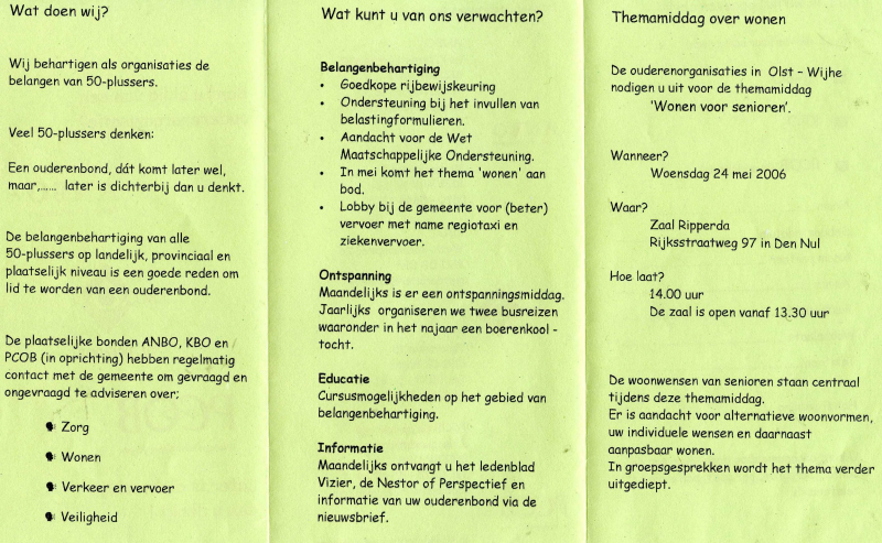 Bekijk detail van "<span class="highlight">Folder</span>: gezamelijke ouderenorganisatie's Olst/Wijhe,  2006"