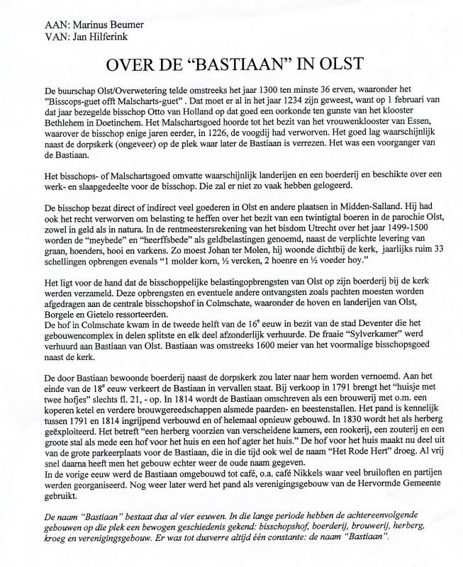 Bekijk detail van "Over de Bastiaan te Olst"