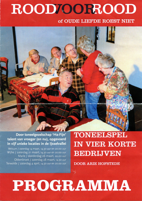 Bekijk detail van "Programma Toneelspel in vier korte bedrijven: RoodVoorRood of Oude liefde roest niet, 2009"