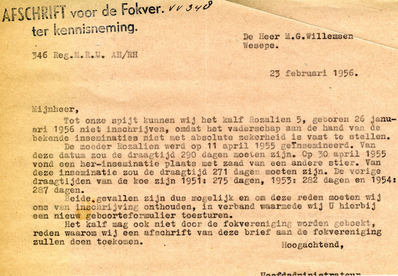 Bekijk detail van "Briefje gericht aan M.G. Willemsen, te Wesepe, 1956"