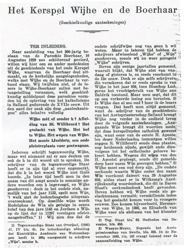 Bekijk detail van "Boek: Uit de geschiedenis van het oude Wijhe, historische opstellen over het kerspel Wijhe en De Boerhaar, 1931"