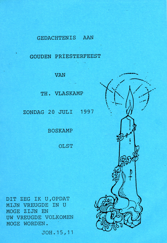 Bekijk detail van "Gedachtenis aan gouden priesterfeest van Th.Vlaskamp,  1997"