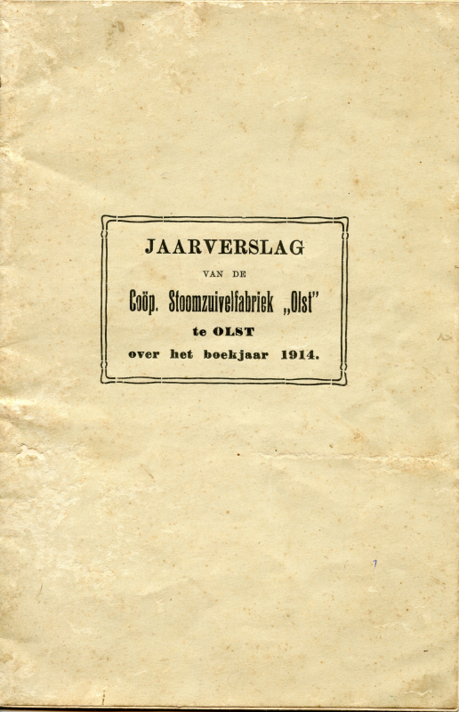 Bekijk detail van "Jaarverslag Coöp. Stoomzuivelfabriek Olst, 1914"