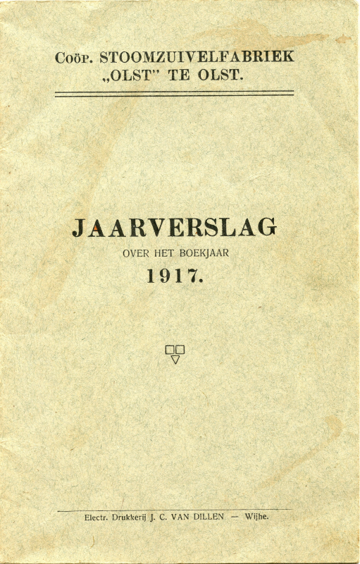 Bekijk detail van "Jaarverslag Coöp. Stoomzuivelfabriek Olst, 1917"