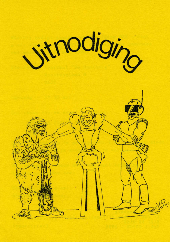 Bekijk detail van "Uitnodiging voor de uitvoering van gymnastiekver. DES in sporthal  De Hooiberg, 1990"