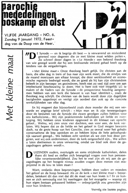 Bekijk detail van "Parochie mededelingen Boskamp en Olst, 1972"