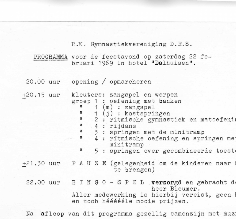 Bekijk detail van "Programma uitvoering R.K. Gymnastiekvereniging D.E.S., 1969"