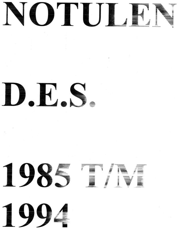 Bekijk detail van "Notulenschrift Gymnastiekvereniging D.E.S., 1985 t/m 1995"