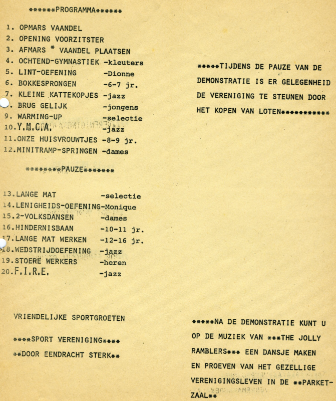 Bekijk detail van "Programma verenigingsavond, Gymnastiekvereniging Door Eendracht Sterk, 1979"