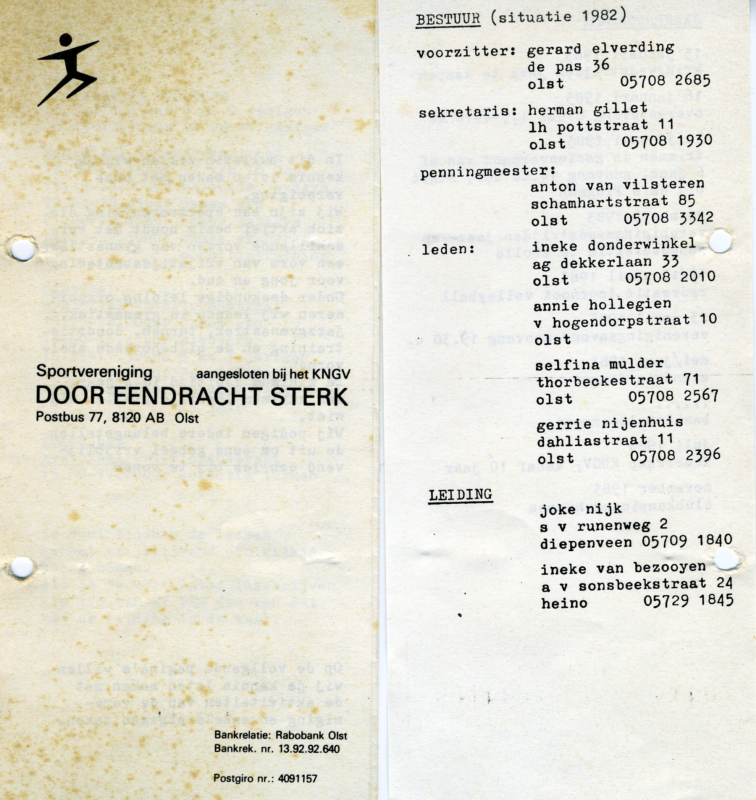 Bekijk detail van "Info: Sportvereniging Door Eendracht Sterk, 1982"