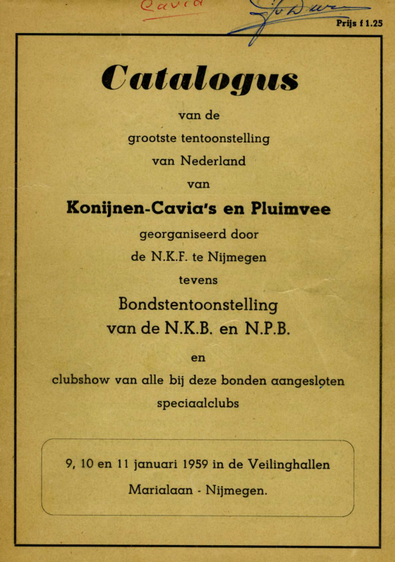 Bekijk detail van "Catalogus van de grootste tentoonstelling an Nederland van Konijnen- Cavia's en <span class="highlight">Pluimvee</span> georganiseerd door de N.K.F. te Nijmegen, 1959."