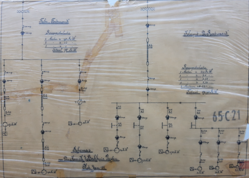 Bekijk detail van "Aberson Machinefabriek, Schema's voor den heer H.J. Bakhuis, <span class="highlight">Veessen</span>(Steenfabriek Fortmond, betreft een machine voor Kleiput ,,De Roetwaard". januari 1922."