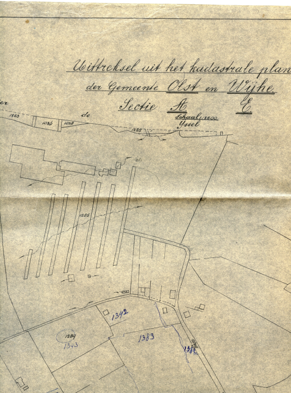 Bekijk detail van "<span class="highlight">Uittreksel</span> uit het kadastraleplan der gemeente Olst en Wijhe, 12 april 1944"