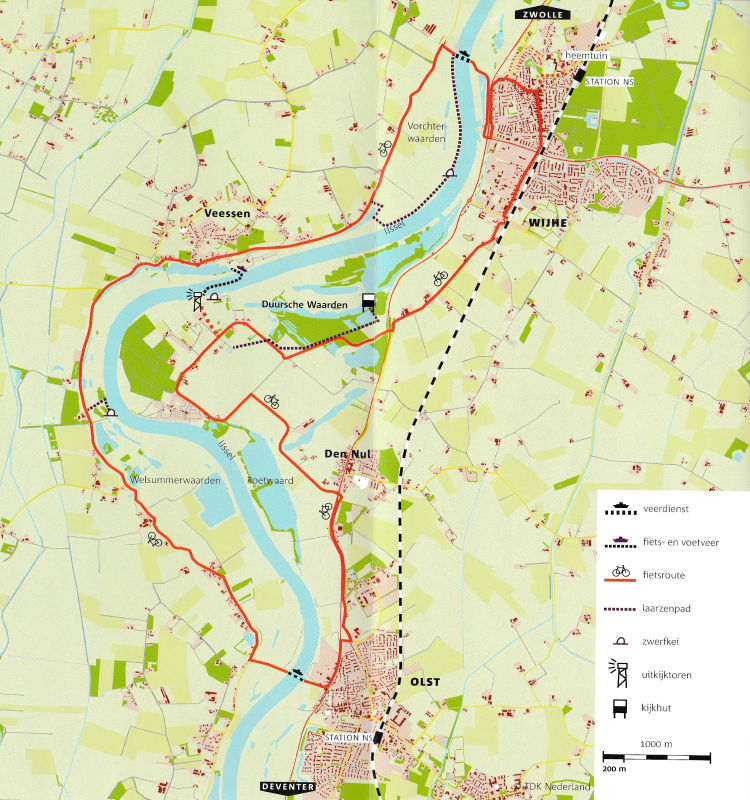 Bekijk detail van "Folder: Fietsen wandelen: Kronkel mee met de IJssel, in het kader van Natura 2000, 2009."