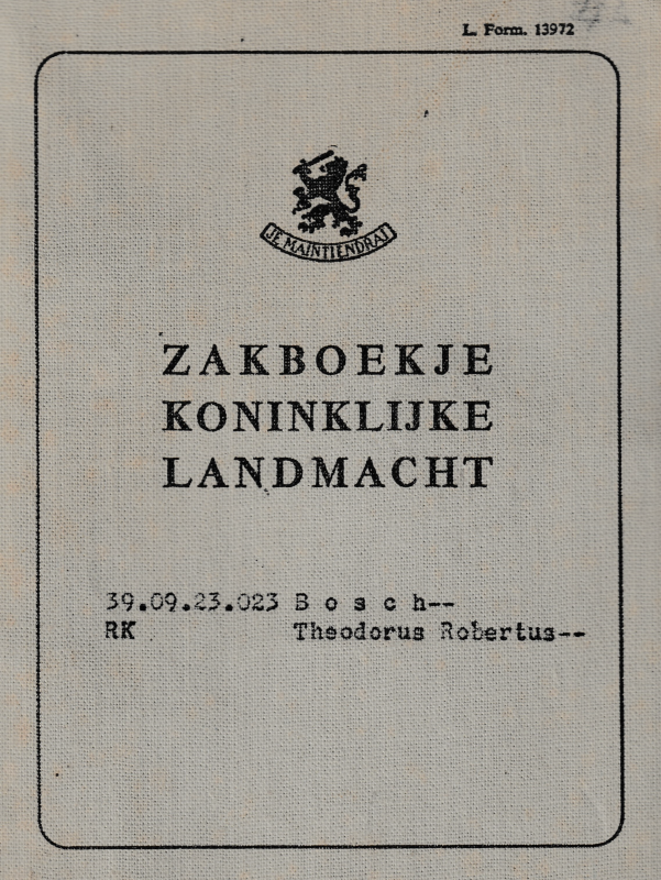 Bekijk detail van "<span class="highlight">Zakboekje</span> Koninklijke Landmacht voor <span class="highlight">militair</span> Theodorus Robertus Bosch, 1961 - 1962."