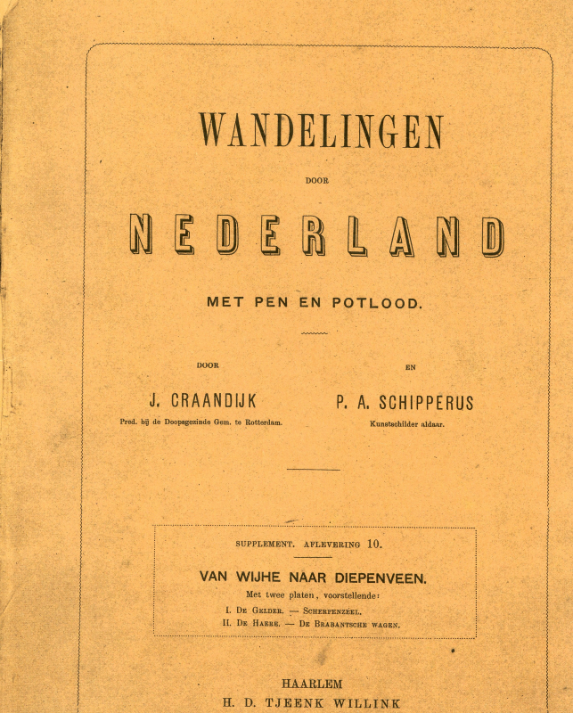 Bekijk detail van "Boekje: Wandelingen door Nederland met pen en potlood, door J. Craandijk en P.A. Schipperus, 1881."