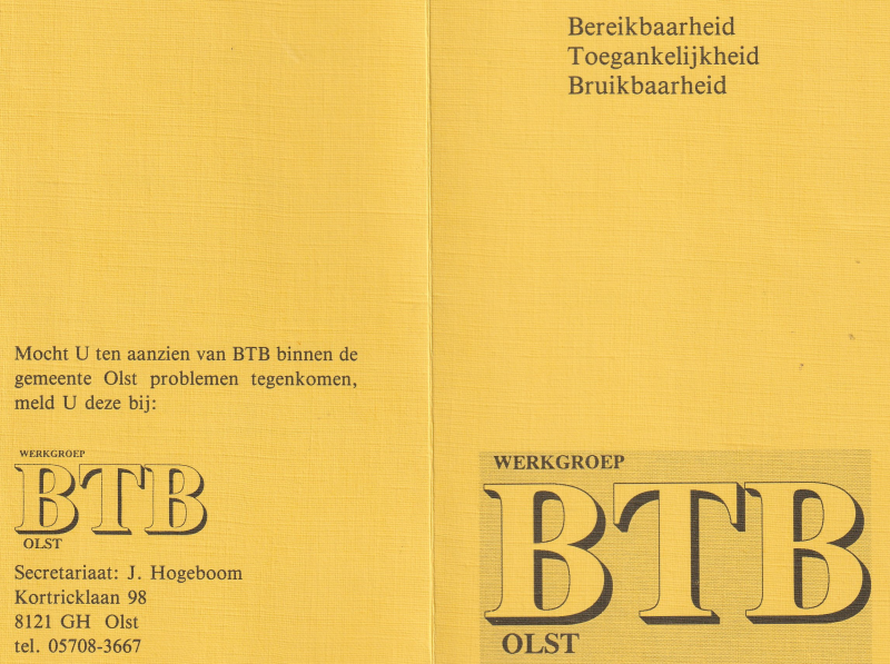 Bekijk detail van "Archief B.T.B = <span class="highlight">Bereikbaarheid</span> - Toegankelijkheid -Bruikbaarheid - Stichting Gehandicapten Platform,   1986 - 1999"