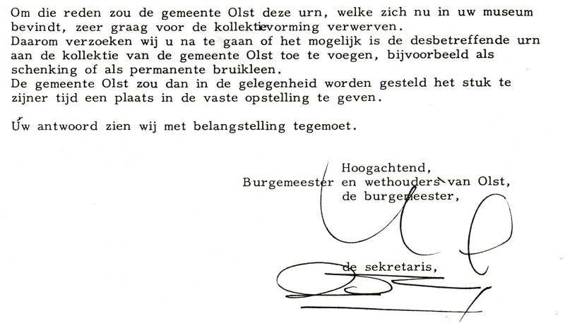 Bekijk detail van "<span class="highlight">Correspondentie</span> tussen Gemeentebestuur Olst en het Rijksmuseum Twente, 1986"
